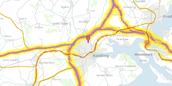 Trafikstøjkort på Kringsager 1, 6000 Kolding