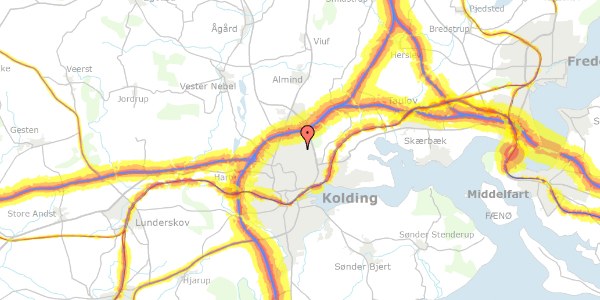 Trafikstøjkort på Kringsager 43, 6000 Kolding