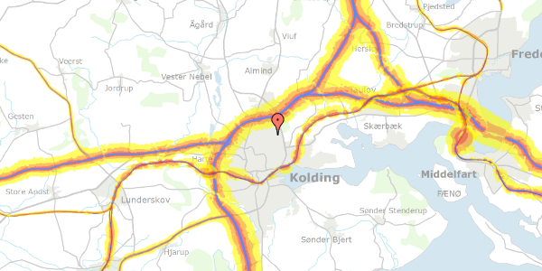 Trafikstøjkort på Kringsager 48, 6000 Kolding