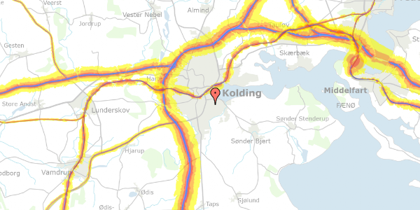 Trafikstøjkort på Kærmindevej 27, 6000 Kolding