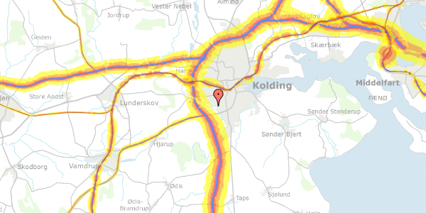 Trafikstøjkort på Langagervej 20, 6000 Kolding