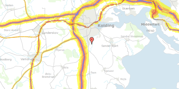 Trafikstøjkort på Langholm 5, 6000 Kolding