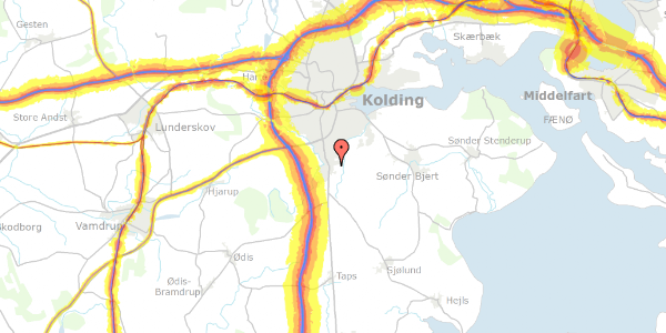 Trafikstøjkort på Langholm 50, 6000 Kolding