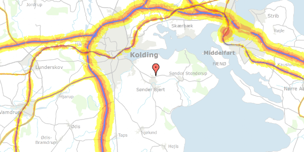 Trafikstøjkort på Løgervej 19, 6091 Bjert