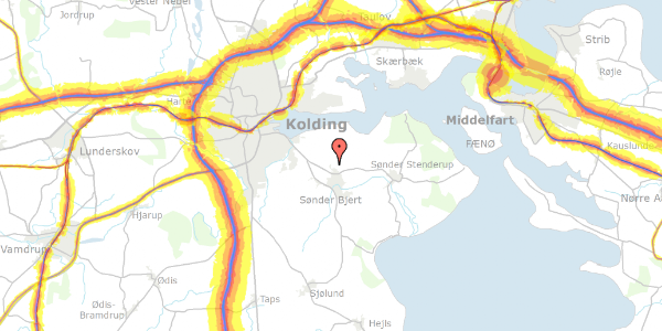 Trafikstøjkort på Løgervej 40, 6091 Bjert