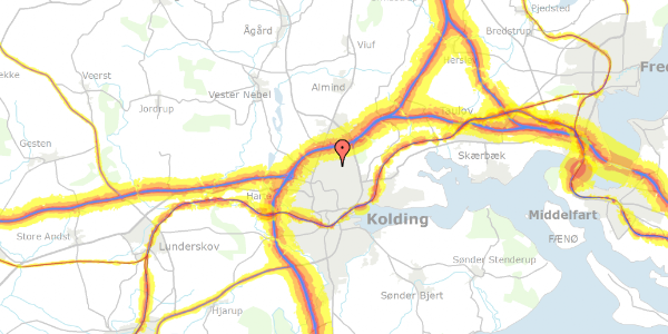 Trafikstøjkort på Løkken 10, 6000 Kolding