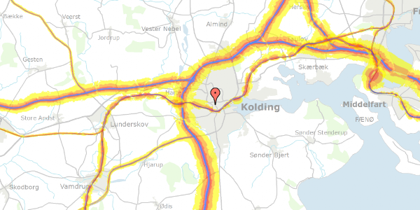 Trafikstøjkort på Marcus Alle 14, st. , 6000 Kolding