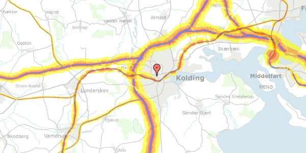 Trafikstøjkort på Marcus Alle 20, 6000 Kolding