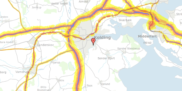 Trafikstøjkort på Mariesmindevej 18, 6000 Kolding