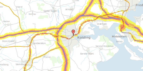 Trafikstøjkort på Mejsevej 1, 6000 Kolding