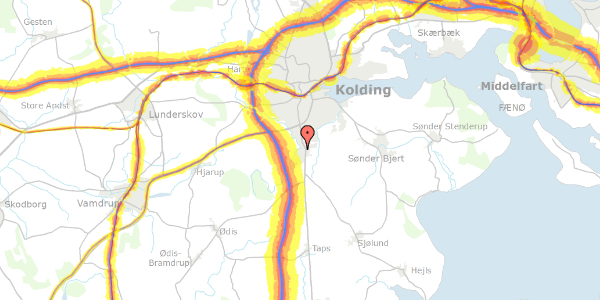 Trafikstøjkort på Mellemladen 1, 6000 Kolding