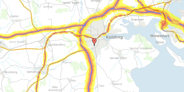 Trafikstøjkort på Mosevej 18, 6000 Kolding