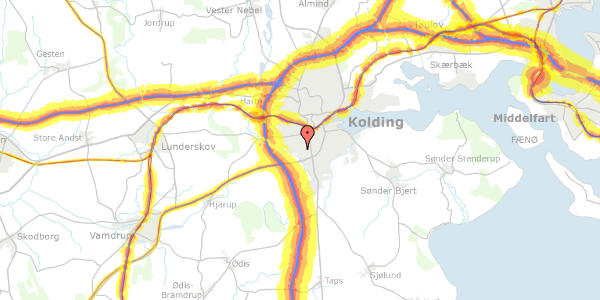 Trafikstøjkort på Mosevej 38, 6000 Kolding