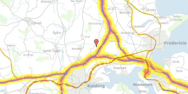 Trafikstøjkort på Møsvråvej 60, 6051 Almind