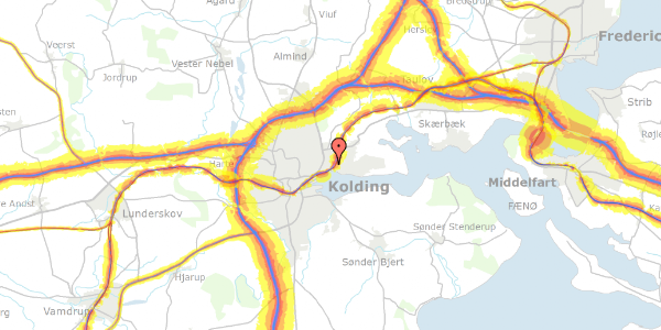 Trafikstøjkort på Nakskovvej 36, 6000 Kolding