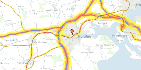 Trafikstøjkort på Ndr. Ringvej 86, 6000 Kolding