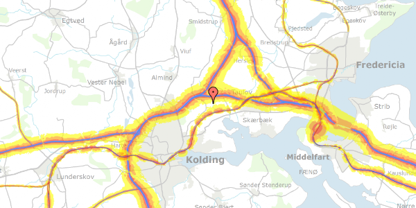 Trafikstøjkort på Nr. Stenderupvej 24, 6000 Kolding