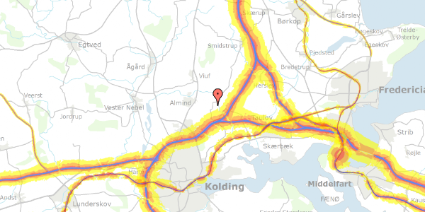 Trafikstøjkort på Nr. Stenderupvej 120, 6051 Almind