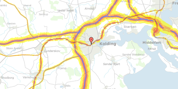 Trafikstøjkort på Ny Vestergade 2, st. 5, 6000 Kolding