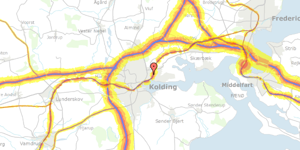 Trafikstøjkort på Nyborgvej 35, 6000 Kolding