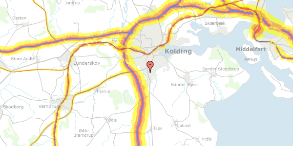 Trafikstøjkort på Nøddebo 15, 6000 Kolding