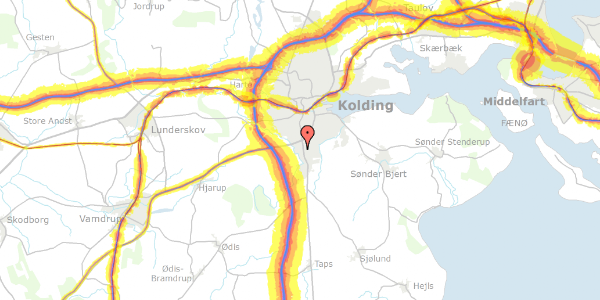 Trafikstøjkort på Nøddebo 22, 6000 Kolding