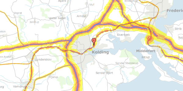 Trafikstøjkort på Odensevej 40, 6000 Kolding