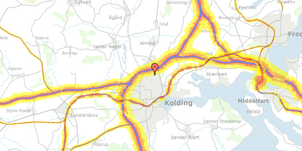 Trafikstøjkort på Oktobervænget 79, 6000 Kolding