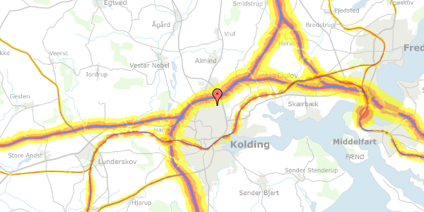 Trafikstøjkort på Oktobervænget 103, 6000 Kolding