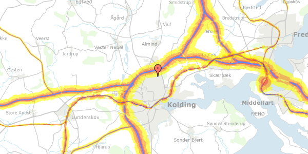 Trafikstøjkort på Oktobervænget 109, 6000 Kolding