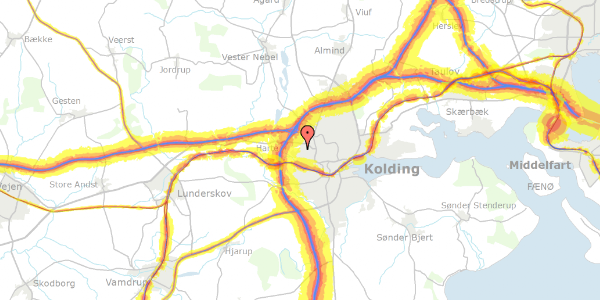 Trafikstøjkort på Olivenvej 48, 6000 Kolding