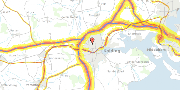 Trafikstøjkort på Ravnevej 3, 6000 Kolding