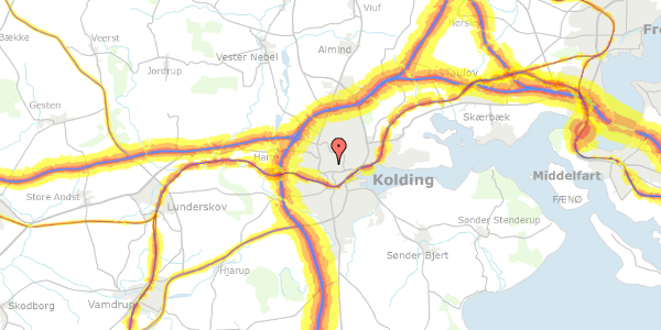 Trafikstøjkort på Rylevej 3, st. tv, 6000 Kolding