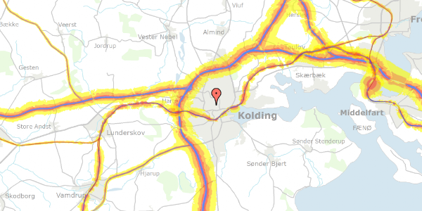 Trafikstøjkort på Rylevej 5, 1. th, 6000 Kolding