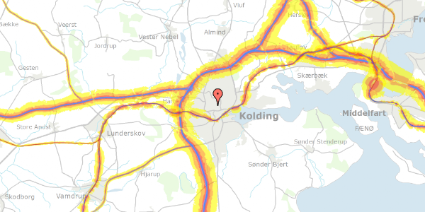 Trafikstøjkort på Rylevej 8, 6000 Kolding