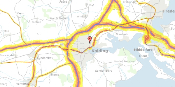 Trafikstøjkort på Rytterknægten 3, 6000 Kolding