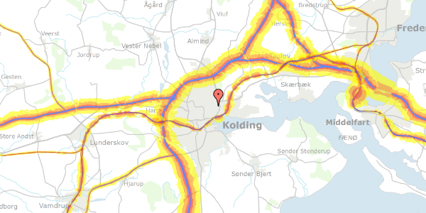 Trafikstøjkort på Rytterknægten 6, 6000 Kolding