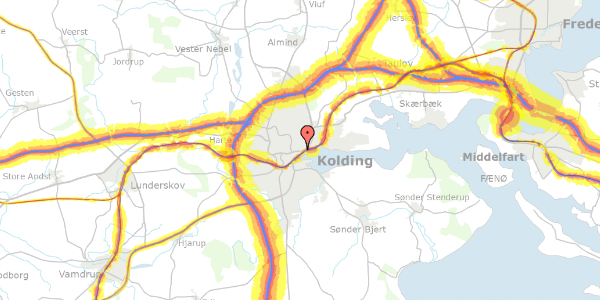 Trafikstøjkort på Rædersvej 13, 6000 Kolding