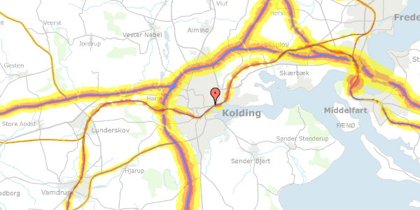 Trafikstøjkort på Rædersvej 26, 6000 Kolding