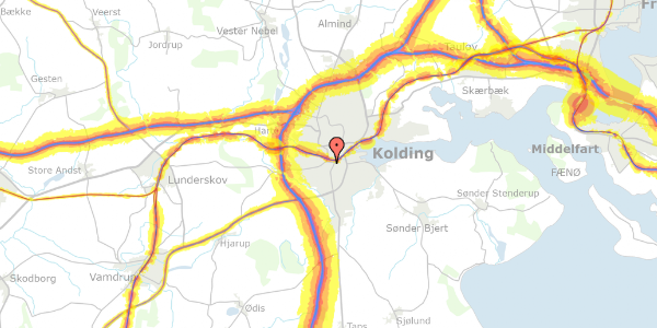 Trafikstøjkort på Sct. Michaels Gade 9, 1. , 6000 Kolding