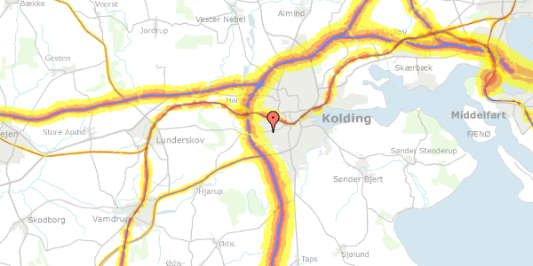 Trafikstøjkort på Seestgårdvej 51, 6000 Kolding