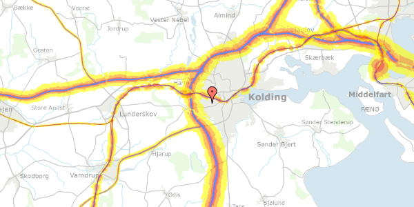 Trafikstøjkort på Seestvej 11, 6000 Kolding