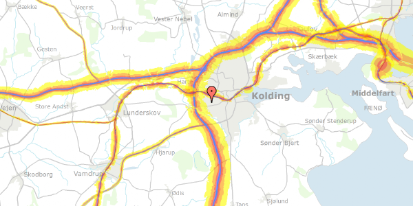 Trafikstøjkort på Seestvej 51, 6000 Kolding