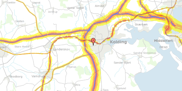 Trafikstøjkort på Sindalvej 6, 6000 Kolding