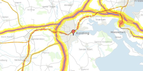 Trafikstøjkort på Skamlingvejen 44, 6000 Kolding