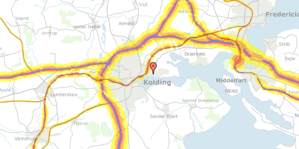 Trafikstøjkort på Skolevænget 7, 6000 Kolding