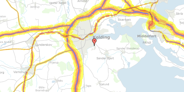 Trafikstøjkort på Skovgærdet 28, 6000 Kolding