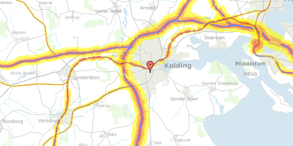 Trafikstøjkort på Skovhøj 1, st. , 6000 Kolding