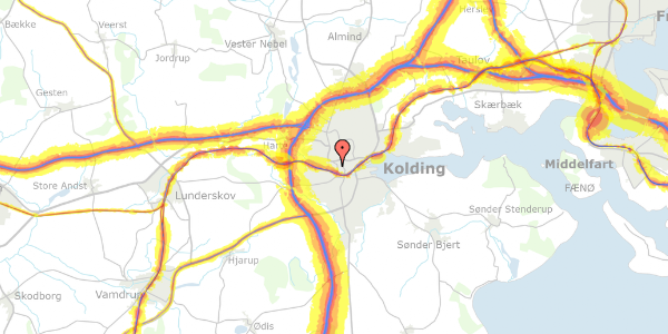 Trafikstøjkort på Skovløkkevej 7, 6000 Kolding