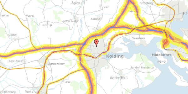 Trafikstøjkort på Skovvangen 26, 1. 101, 6000 Kolding